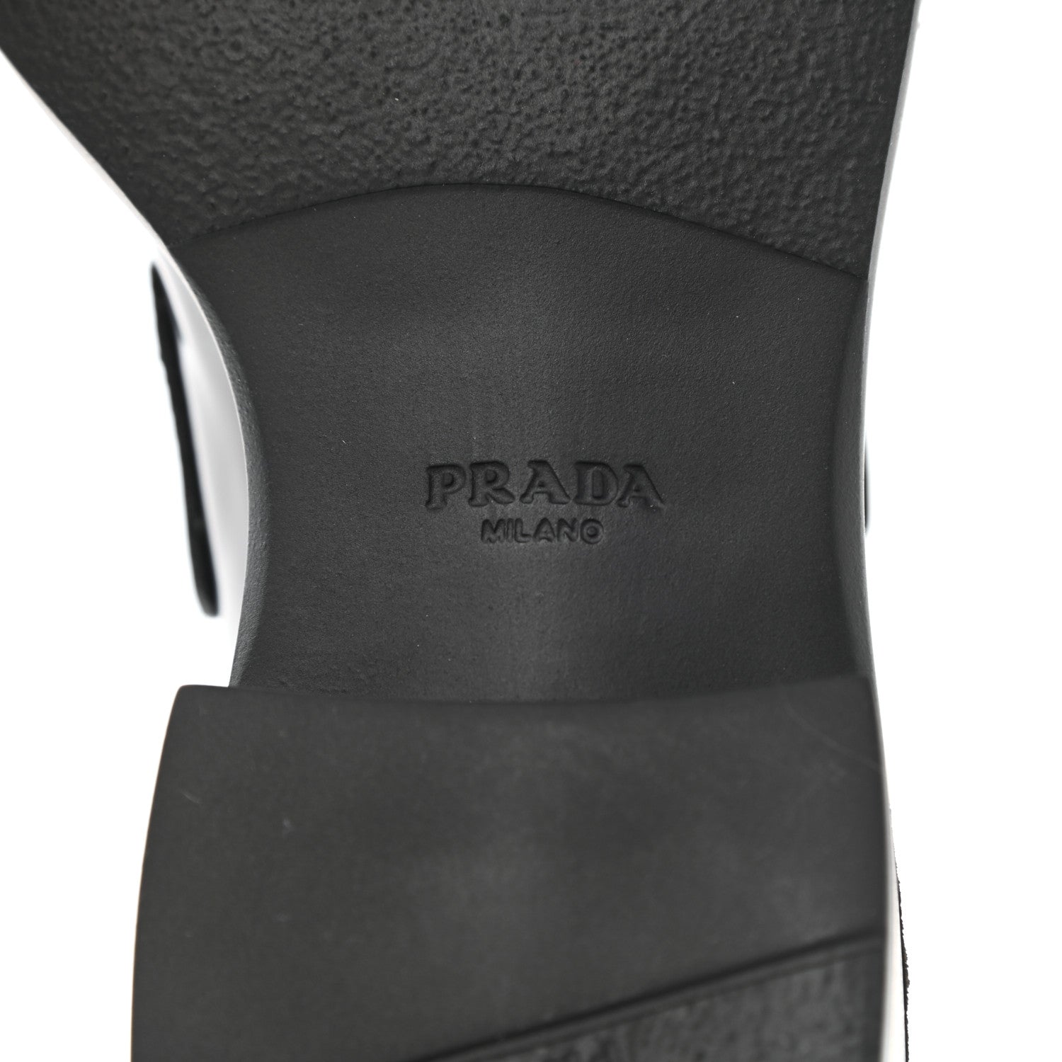 Prada Spazzolato Metal Triangle Logo 50mm Loafers 36 Black 7 of 9