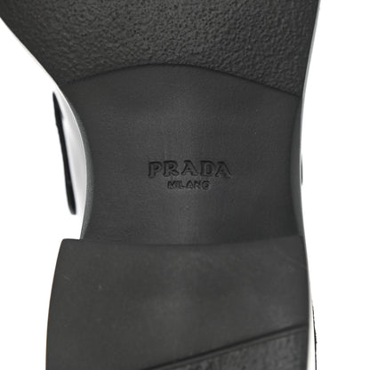 Prada Spazzolato Metal Triangle Logo 50mm Loafers 36 Black 7 of 9