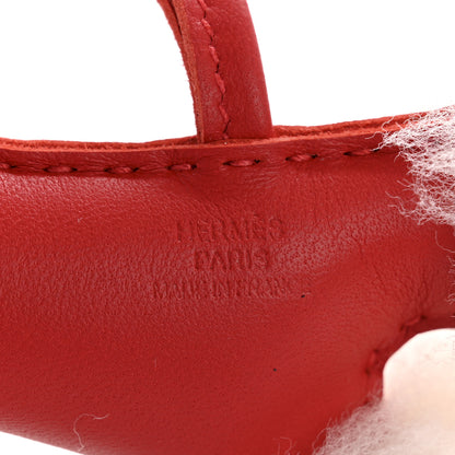 Hermes Milo Lambskin Shearling Budy Charm Rouge Radieux 3 of 4