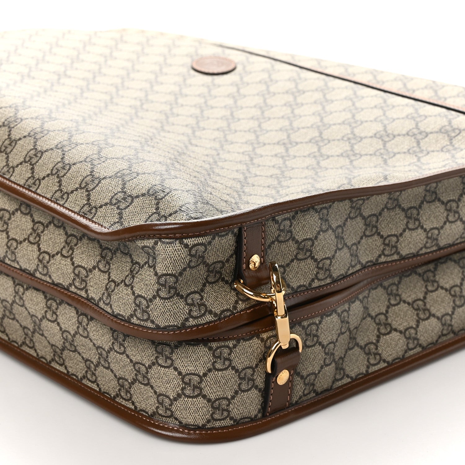 Gucci GG Supreme Monogram Azalea Calfskin Retro Interlocking G Garment Bag Beige Ebony Brown Sugar 9 of 9