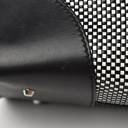 Alexander McQueen Soft Calfskin Woven Medium Legend Tote Black White 10 of 11
