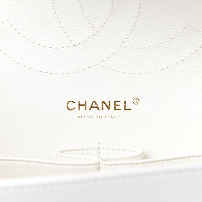 Chanel Caviar Quilted Jumbo Double Flap White 8 of 10