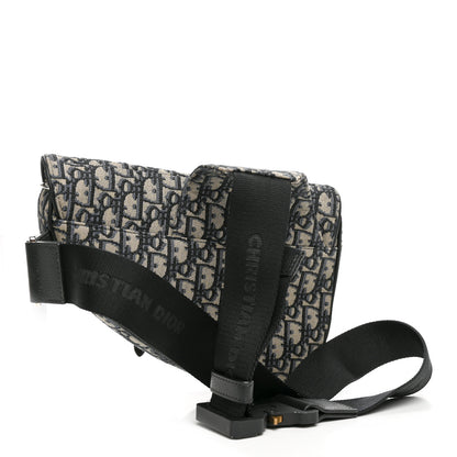 Christian Dior Oblique Mens Saddle Bag Blue 3 of 10