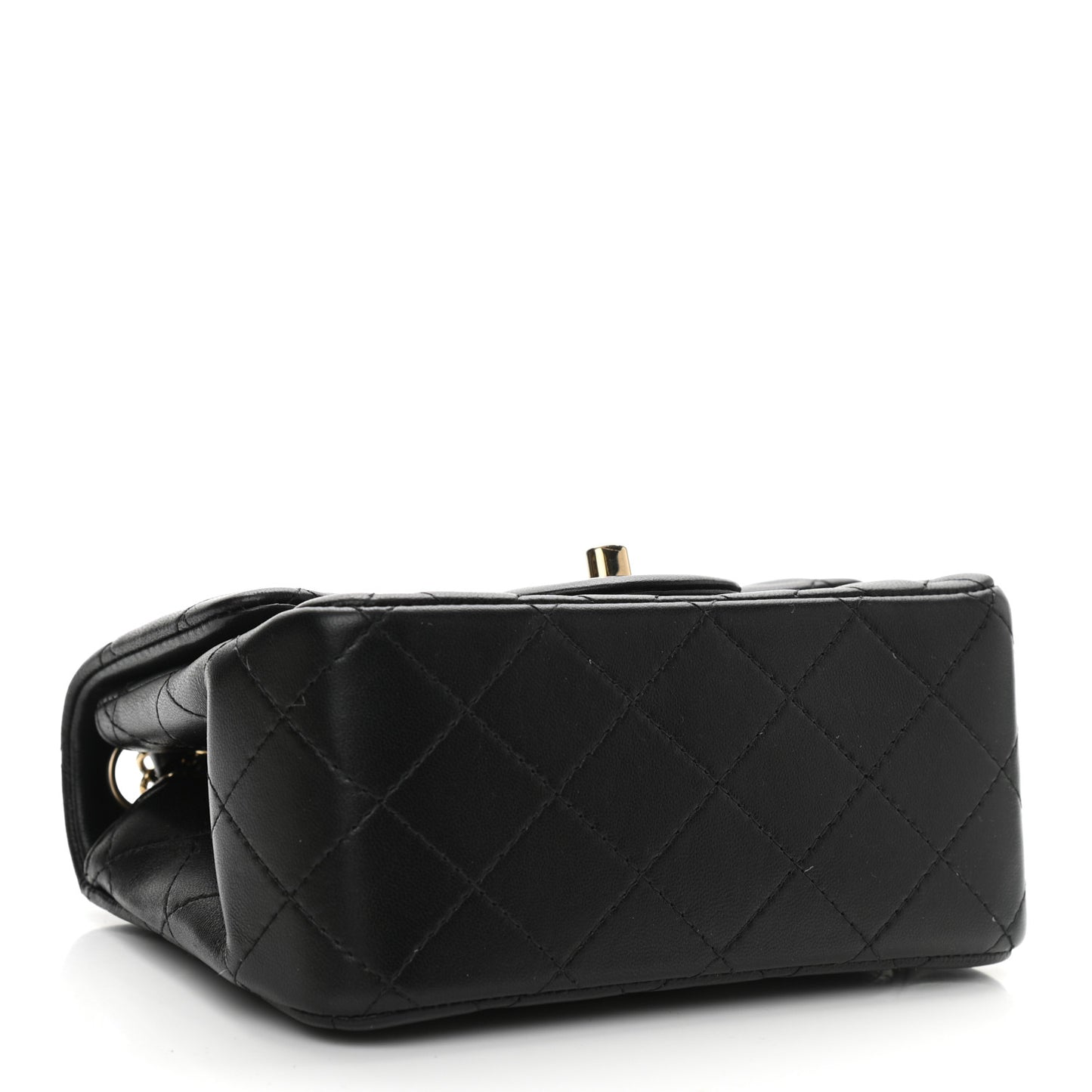 Lambskin Quilted Mini Square Flap Black