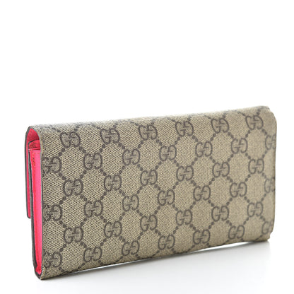 Gucci GG Supreme Monogram Continental Heart Wallet Fluorescent Fuchsia 3 of 15