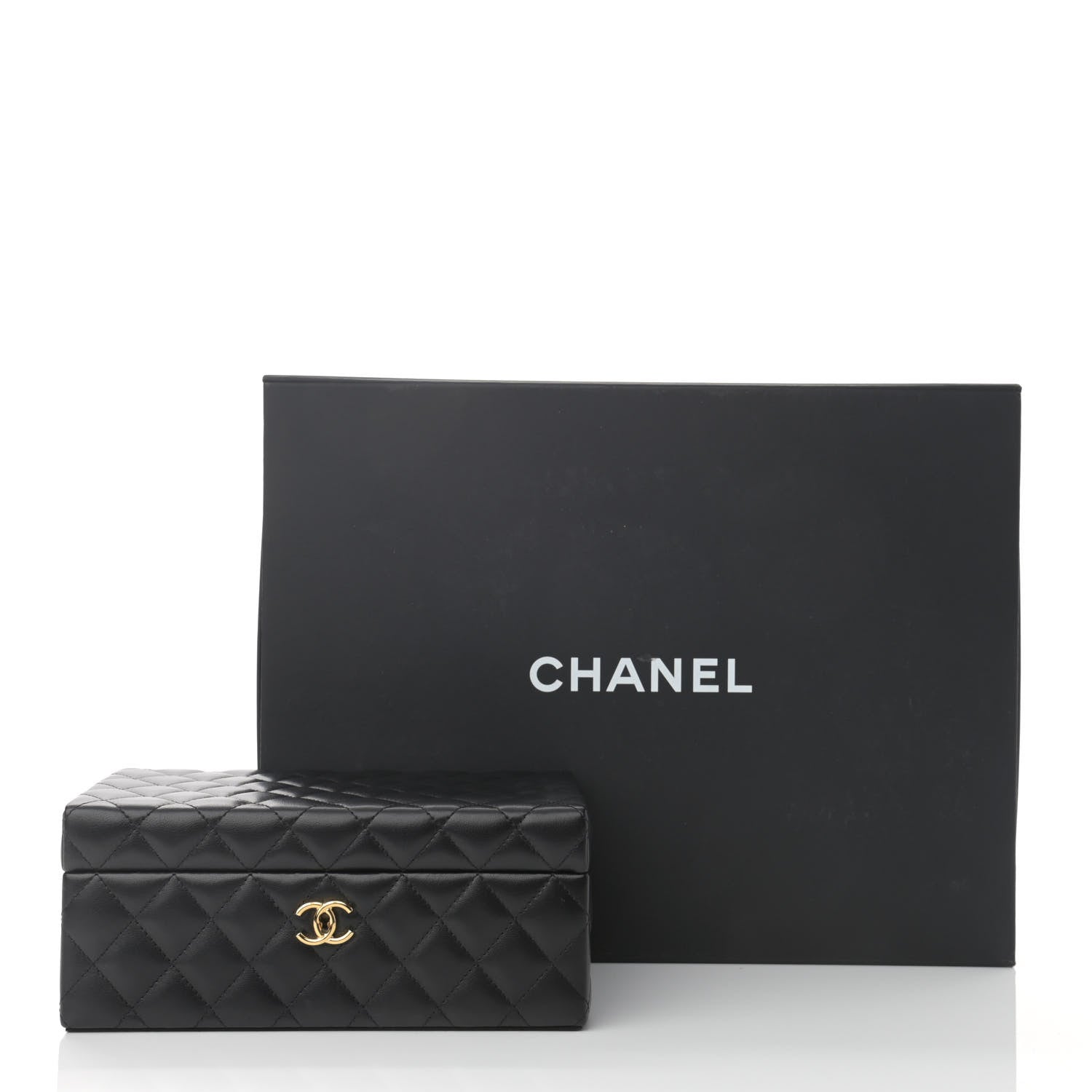 Chanel Lambskin Quilted Jewelry Case Black 15 of 15