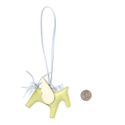 Hermes Milo Lambskin Grigri Rodeo Pegase Horse Bag Charm PM Jaune Bourgeon Bleu Brume Nata 2 of 4