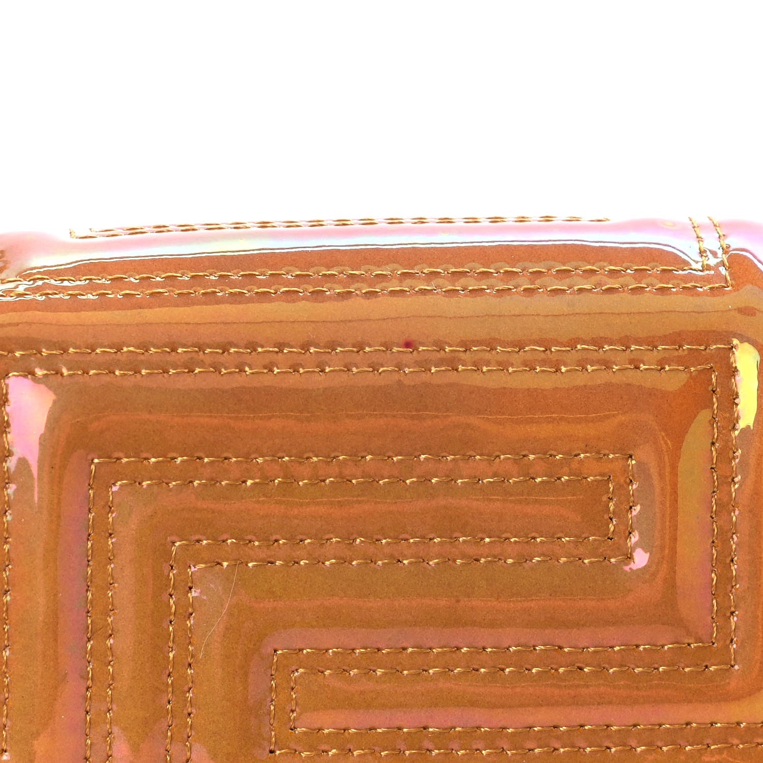 Versace Iridescent Lambskin Couture Chain Clutch Gold 13 of 14