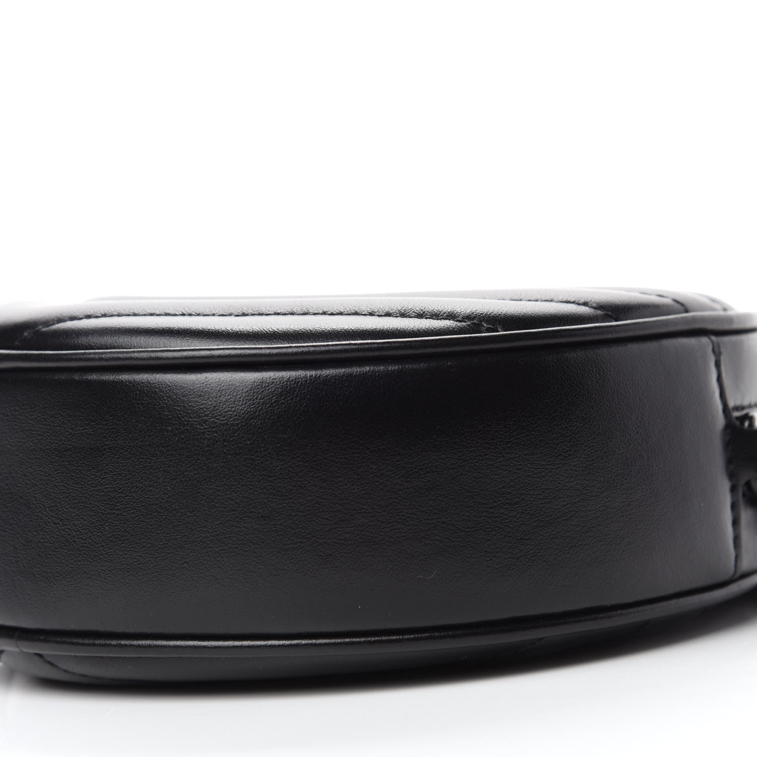 Saint Laurent Calfskin Matelasse Chevron Round Vinyle Camera Bag Black 7 of 10
