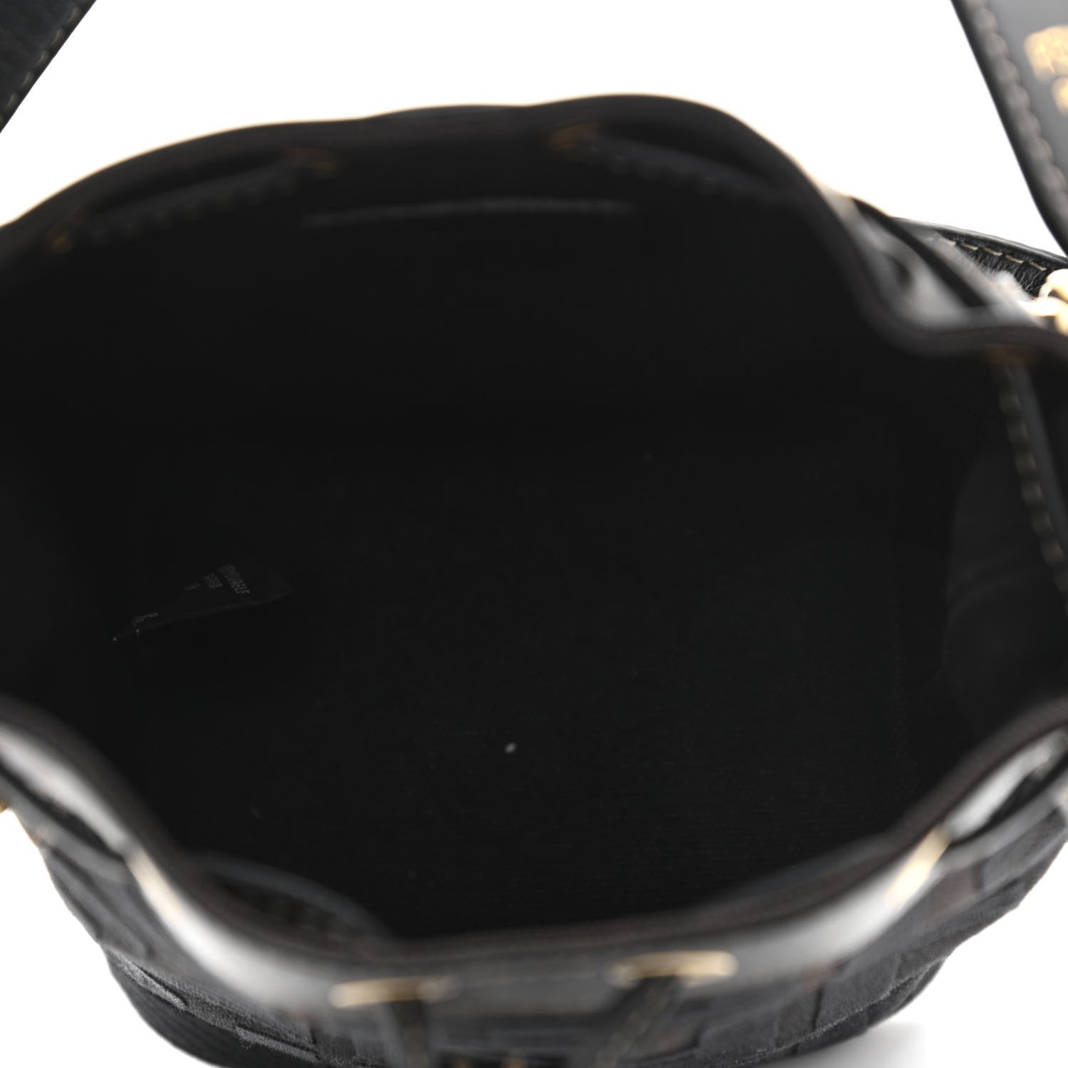 Fendi Canvas Vitello King F is Fendi FF Embroidered Mini Mon Tresor Bucket Bag Black 5 of 11