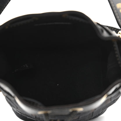 Fendi Canvas Vitello King F is Fendi FF Embroidered Mini Mon Tresor Bucket Bag Black 5 of 11