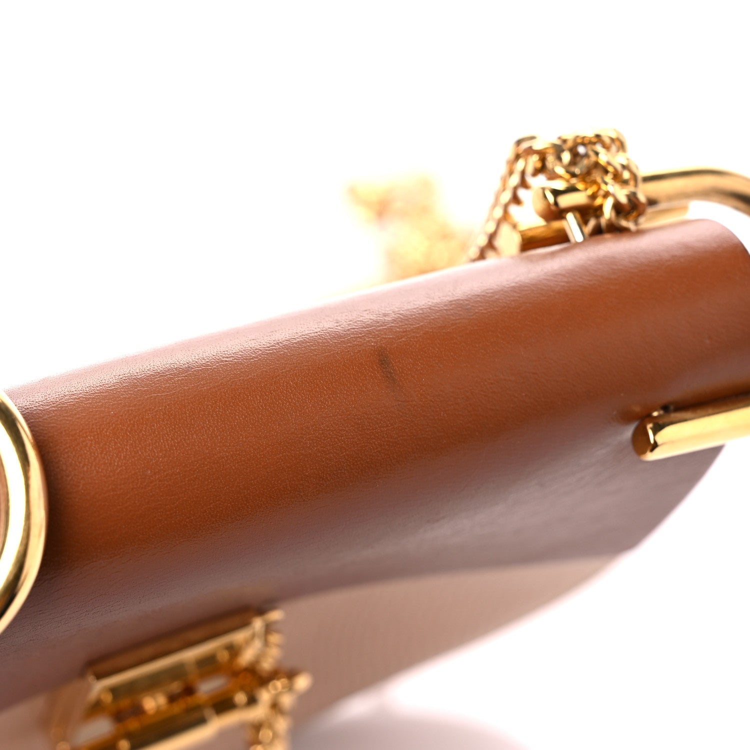 Chloe Grained Calfskin Lambskin Mini Bi-Color Drew Shoulder Bag Powder Beige Caramel 15 of 15
