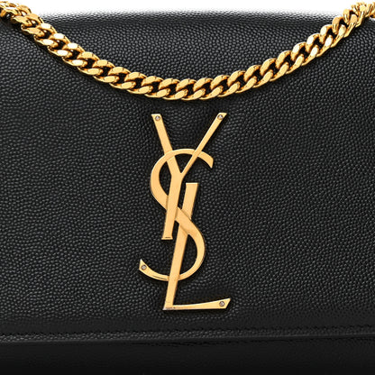 Saint Laurent Grain De Poudre Small Monogram Kate Satchel Black 7 of 9