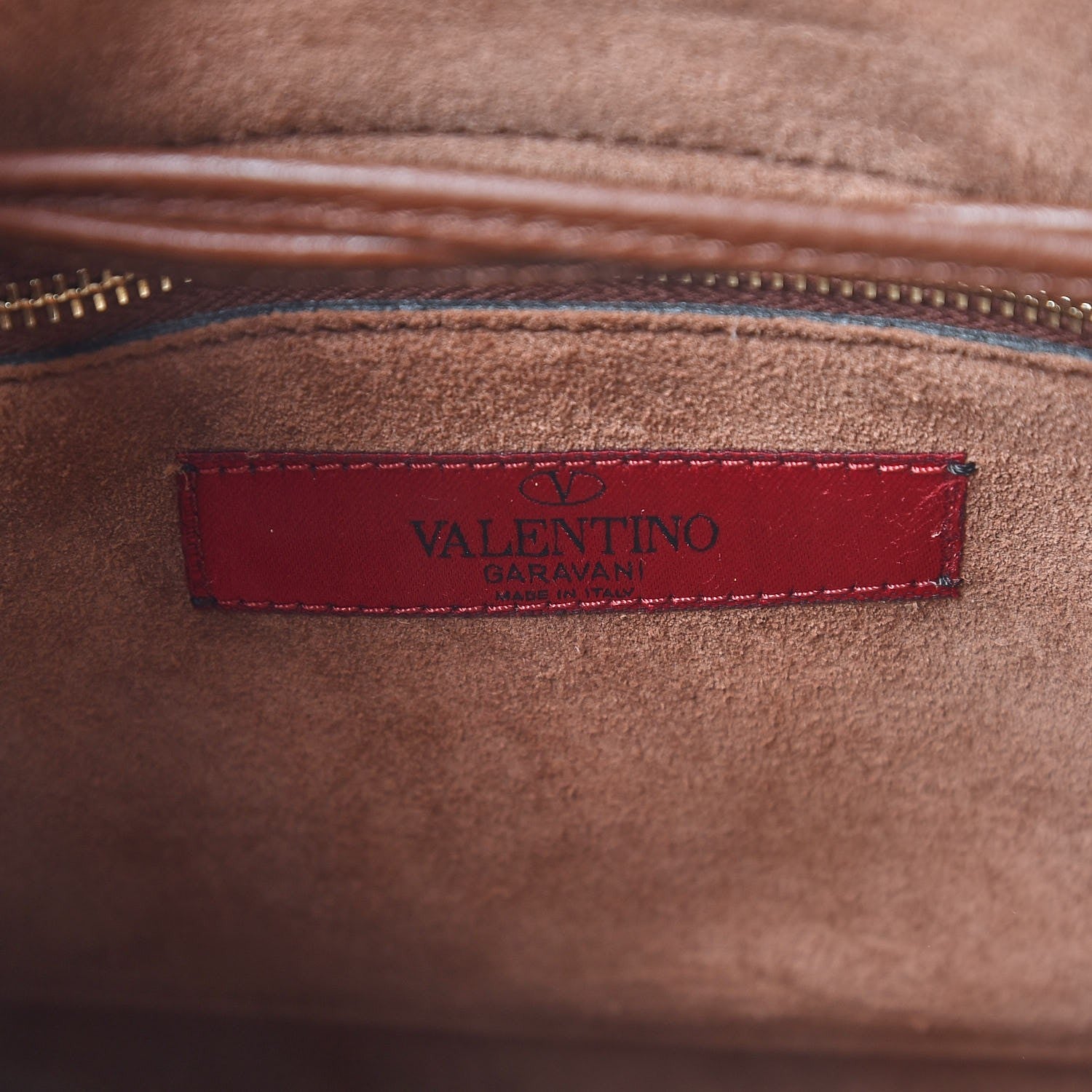 Valentino Garavani Pebbled Calfskin Rockstud Double Handle Cinch Tote Light Brown 13 of 15