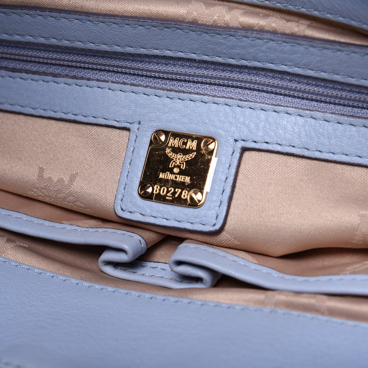 Grained Calfskin Crossbody Blue