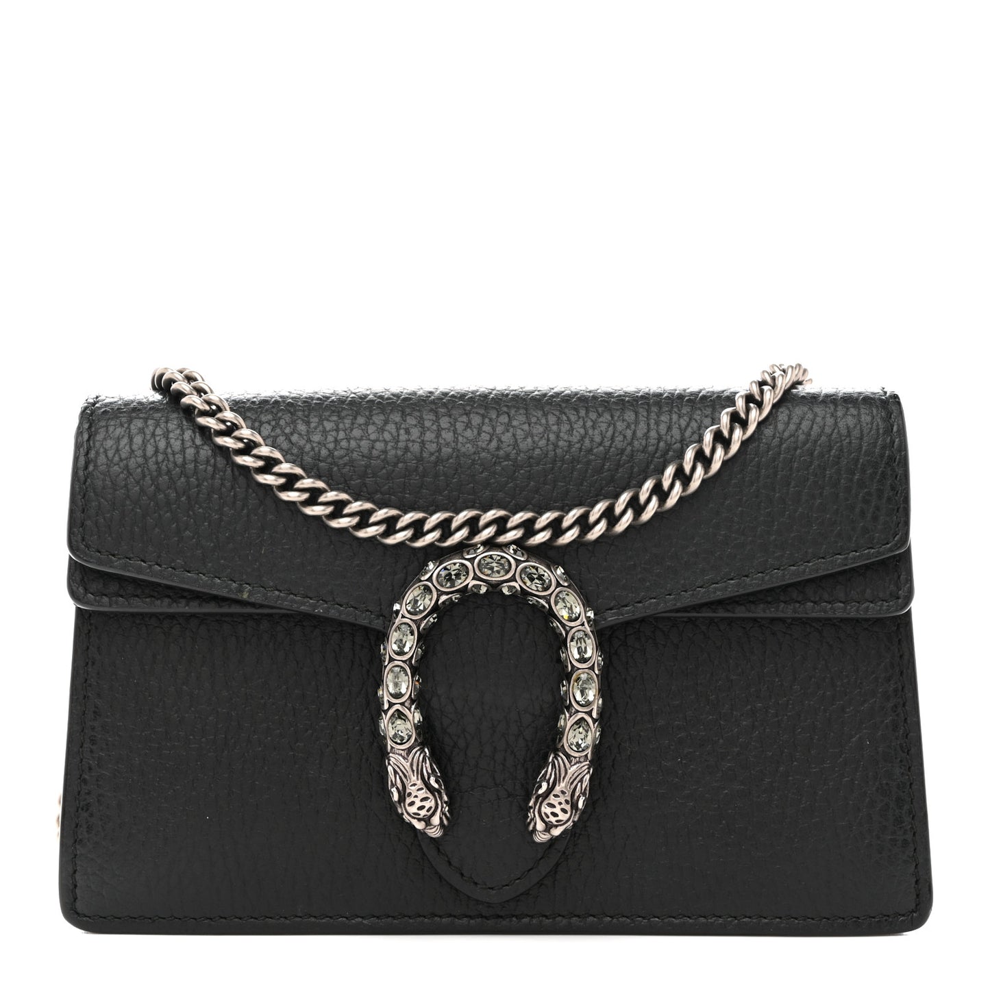 Dollar Calfskin Crystal Super Mini Dionysus Shoulder Bag Black