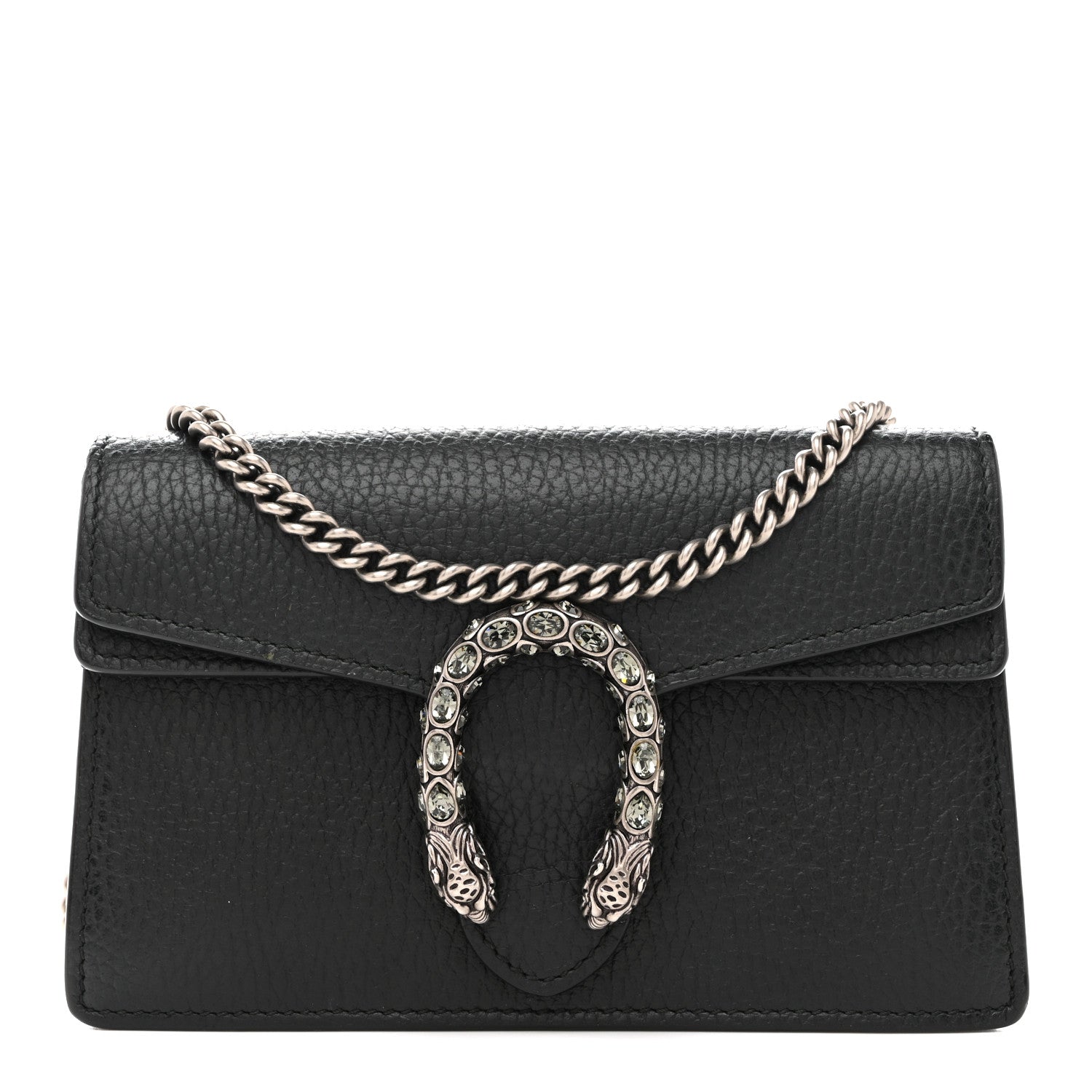 Gucci Dollar Calfskin Crystal Super Mini Dionysus Shoulder Bag Black 1 of 12