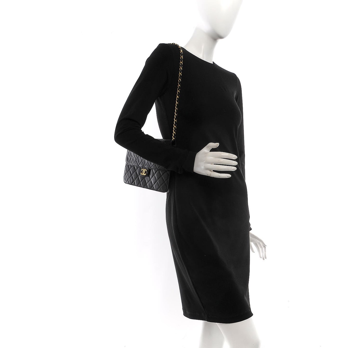 Lambskin Quilted Small Single Flap Black