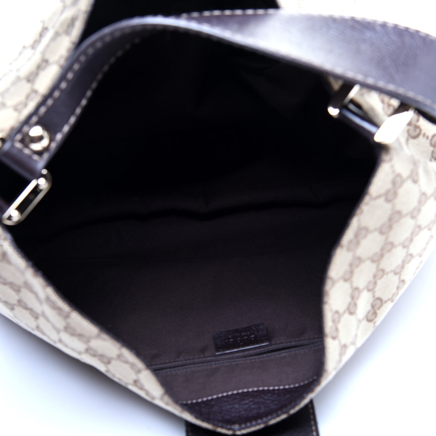 Monogram Large New Ladies Web Hobo Dark Brown