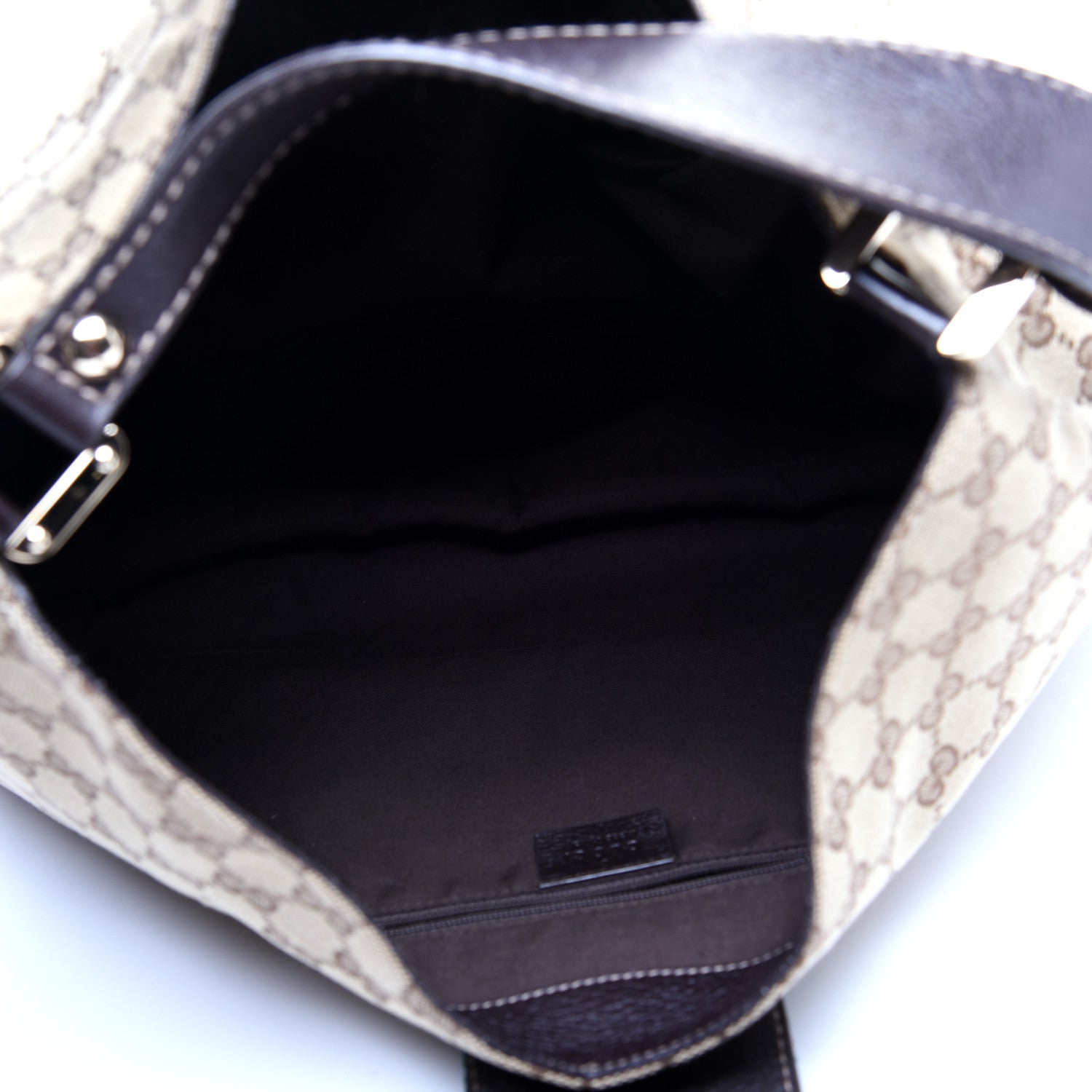Gucci Monogram Large New Ladies Web Hobo Dark Brown 5 of 14