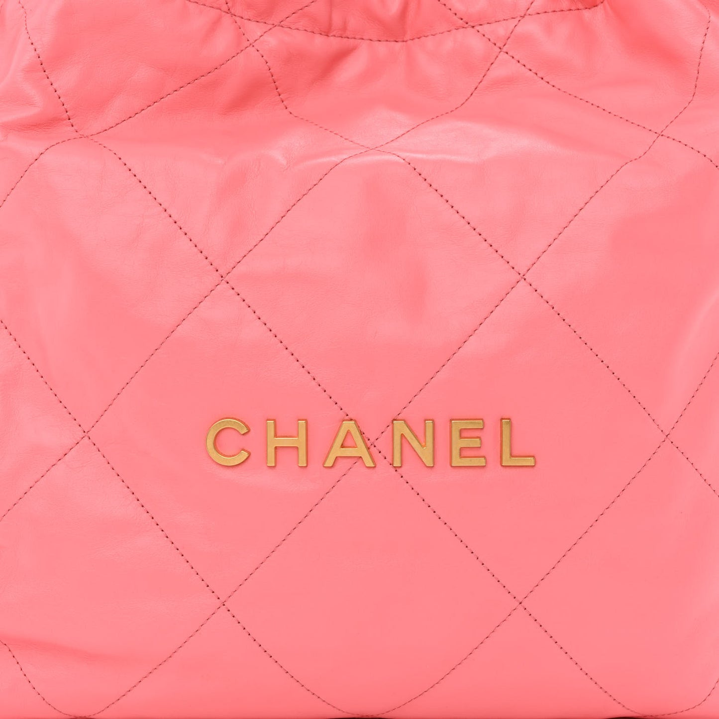 Shiny Calfskin Quilted Chanel 22 Pink