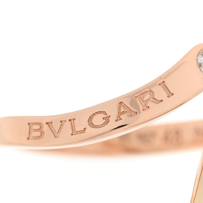 Bulgari 18K Rose Gold Diamond Mother of Pearl Gelati Ring 48 4.5 4 of 6