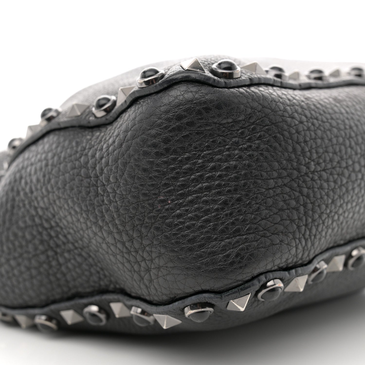 Valentino Garavani Pebbled Calfskin Onyx Small Rockstud Rolling Flip-Lock Messenger Bag Black 8 of 12