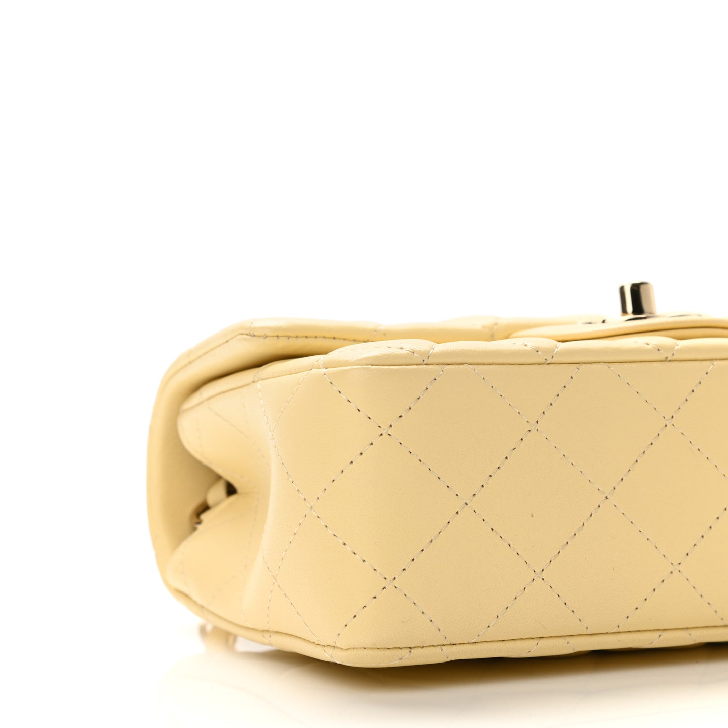 Lambskin Quilted Mini Rectangular Flap Yellow