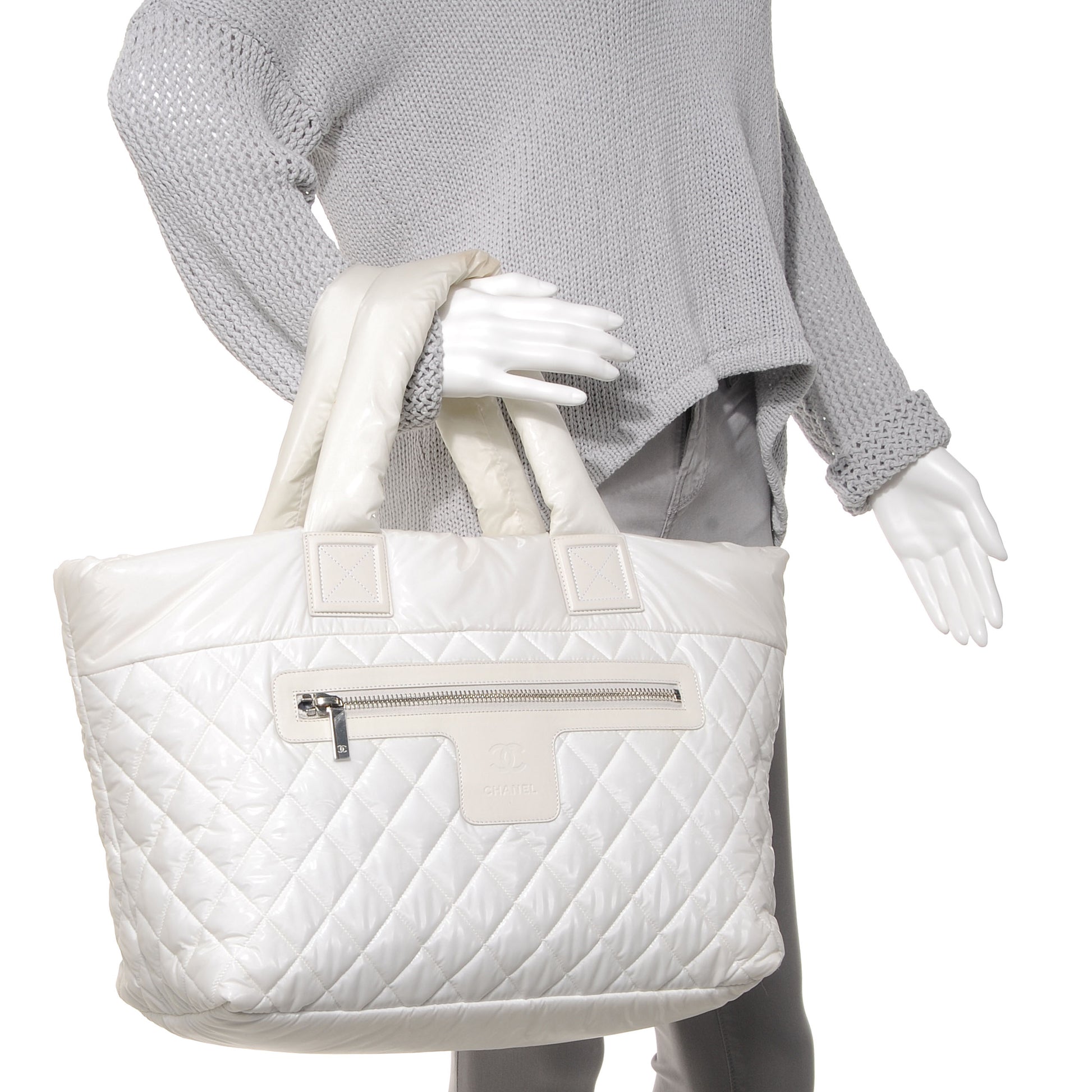 Chanel Nylon Coco Cocoon Large Tote White 2 of 7