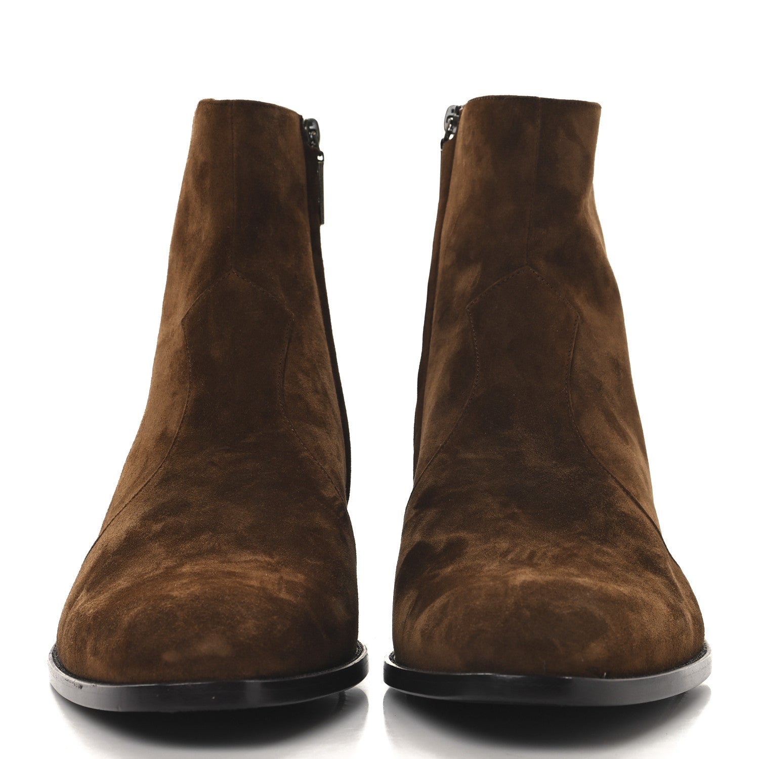 Saint Laurent Suede Calfskin Mens Wyatt 40 Zip Boots 45 Land 3 of 10