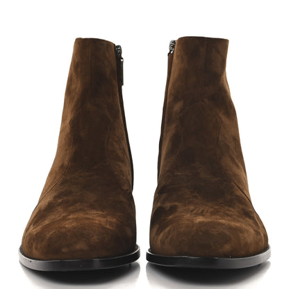 Saint Laurent Suede Calfskin Mens Wyatt 40 Zip Boots 45 Land 3 of 10