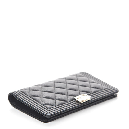 Chanel Caviar Quilted Boy Yen Wallet Black 3 of 8