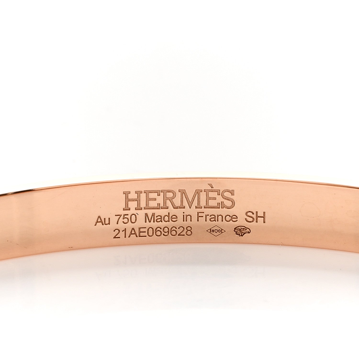 Hermes 18K Rose Gold Diamond PM Kelly Pave Bracelet SH 3 of 4