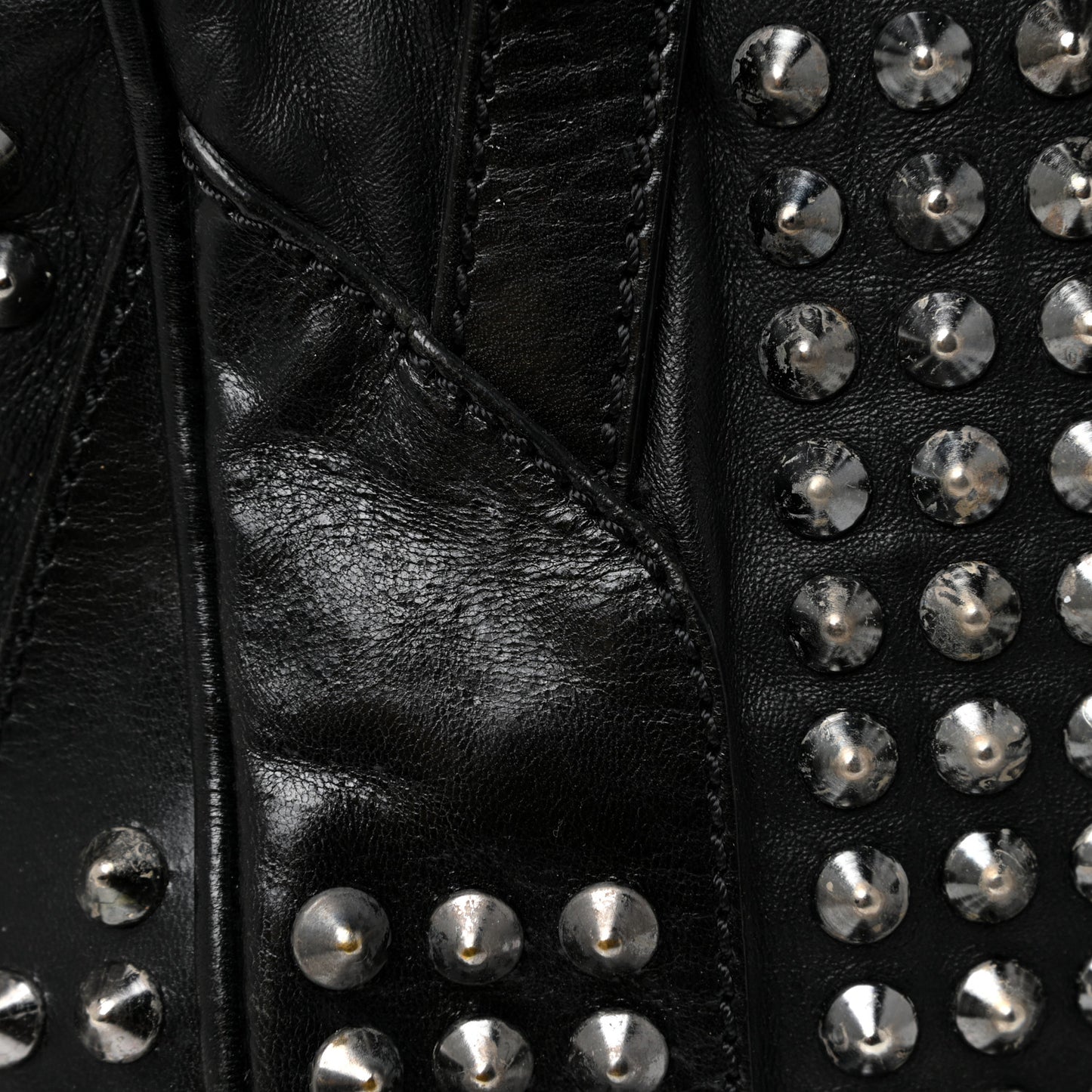 Lambskin Studded Small Edenham Satchel Black