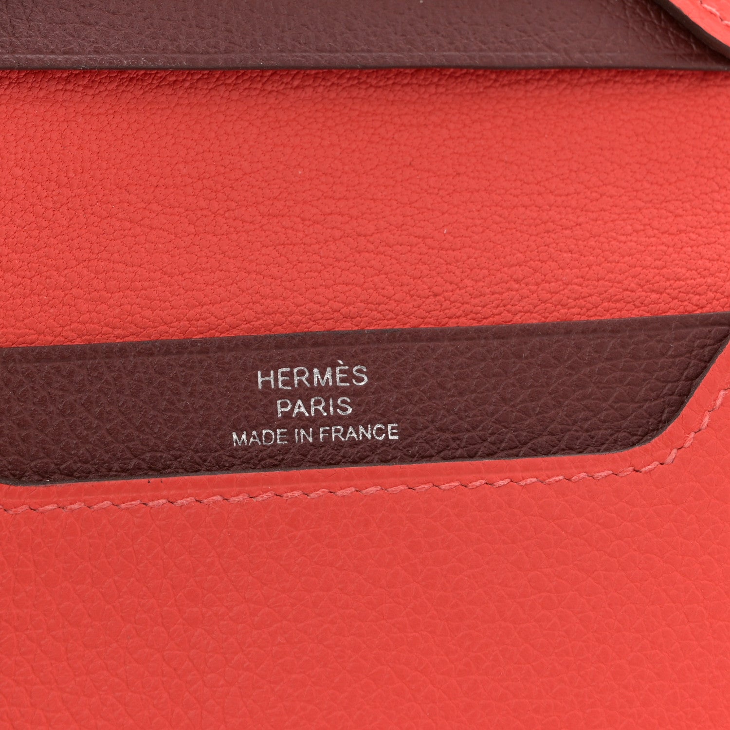 Hermes Evercolor Bi-Color RMS Card Holder Orange Field Rouge H 6 of 8
