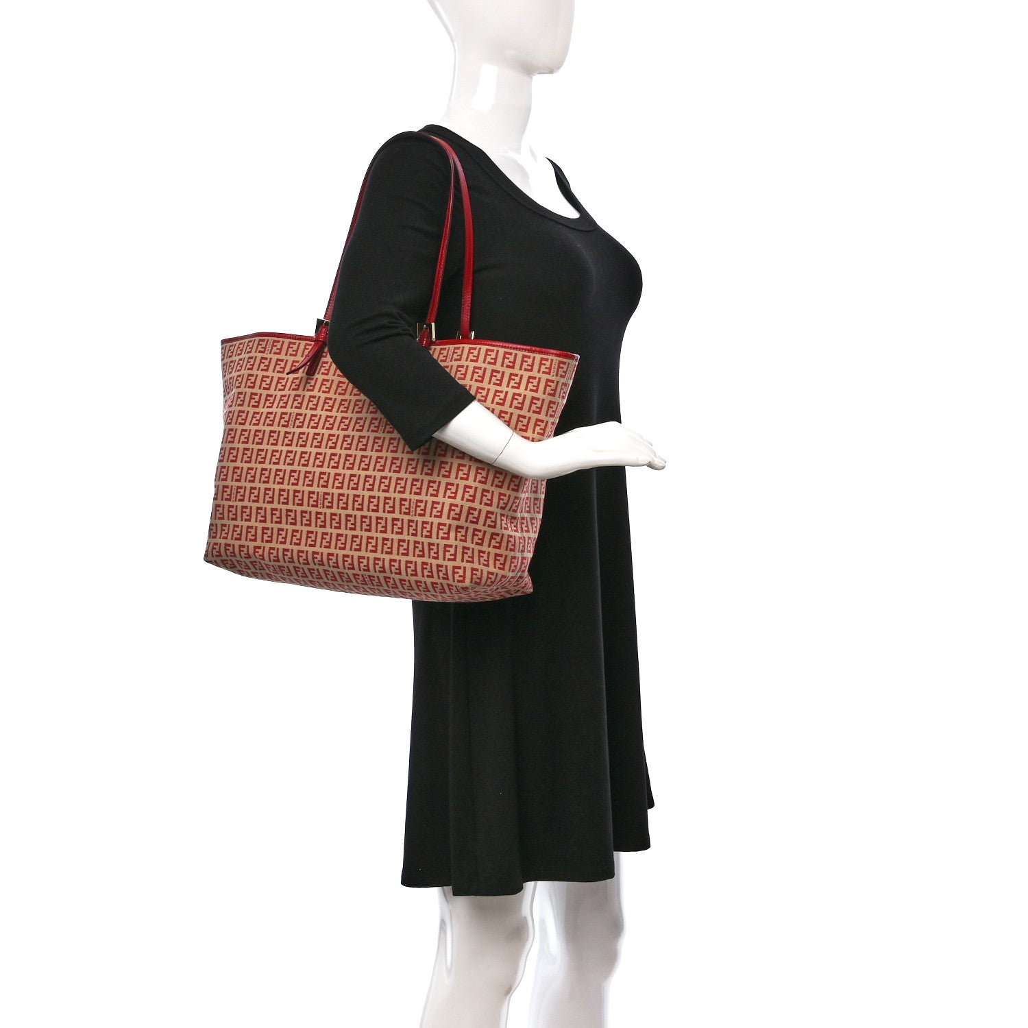 Fendi Zucchino Shopping Tote Tobacco Red 2 of 14