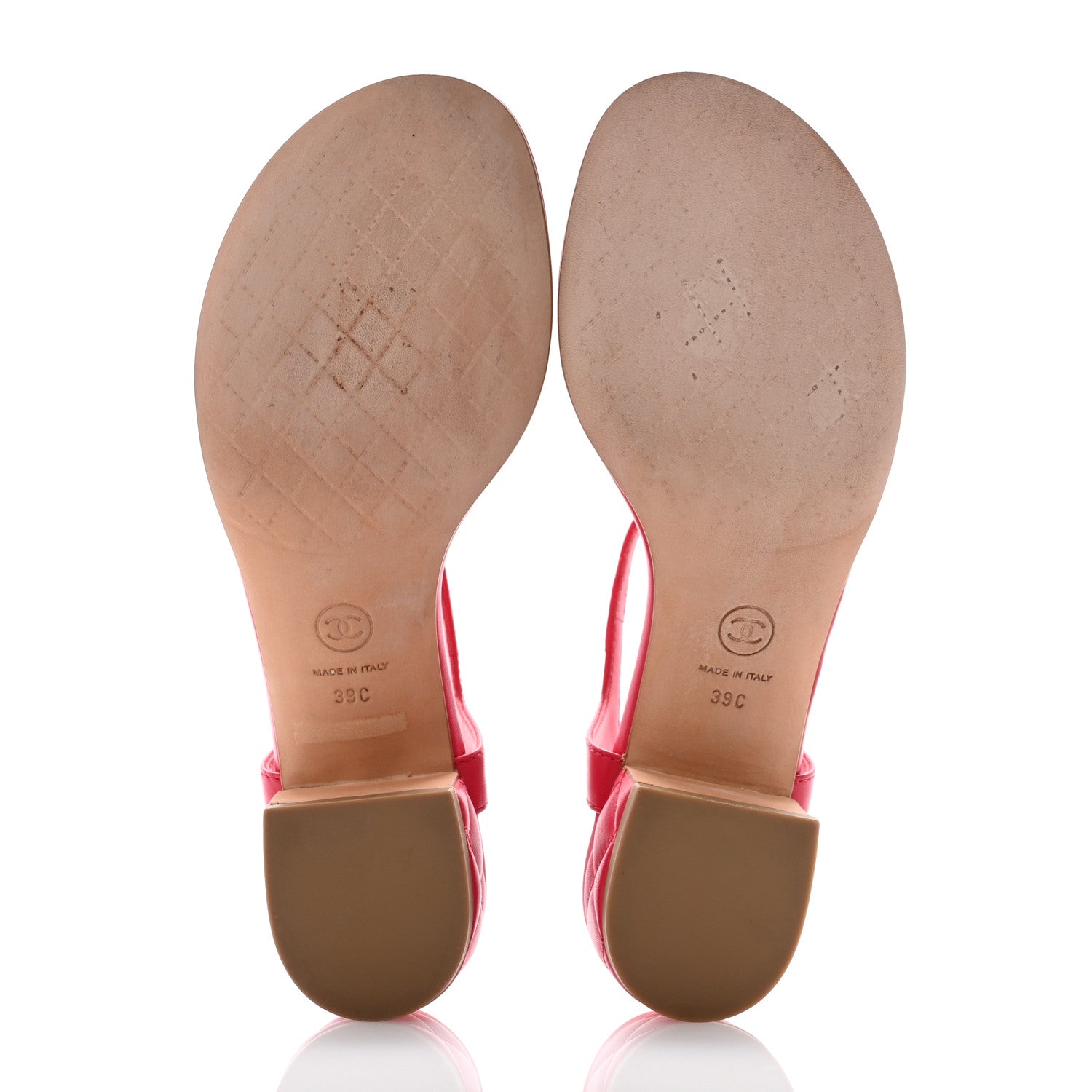 Chanel Lambskin Chain CC Logo Thong Sandals 39 Pink 5 of 12