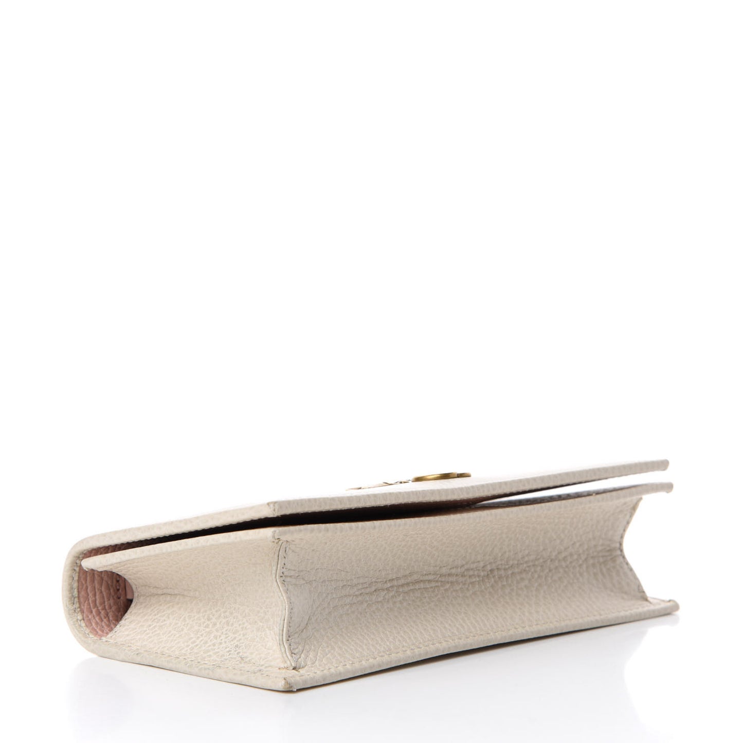 Calfskin GG Marmont Bow Chain Wallet White
