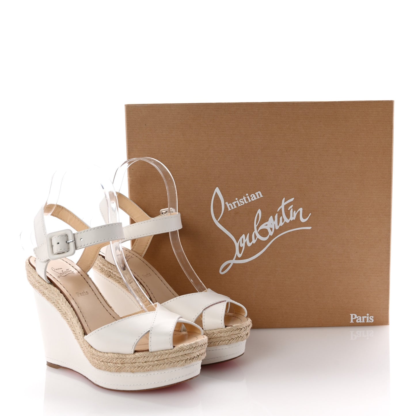 Calfskin Almeria 120 Wedge Sandals 37 Snow
