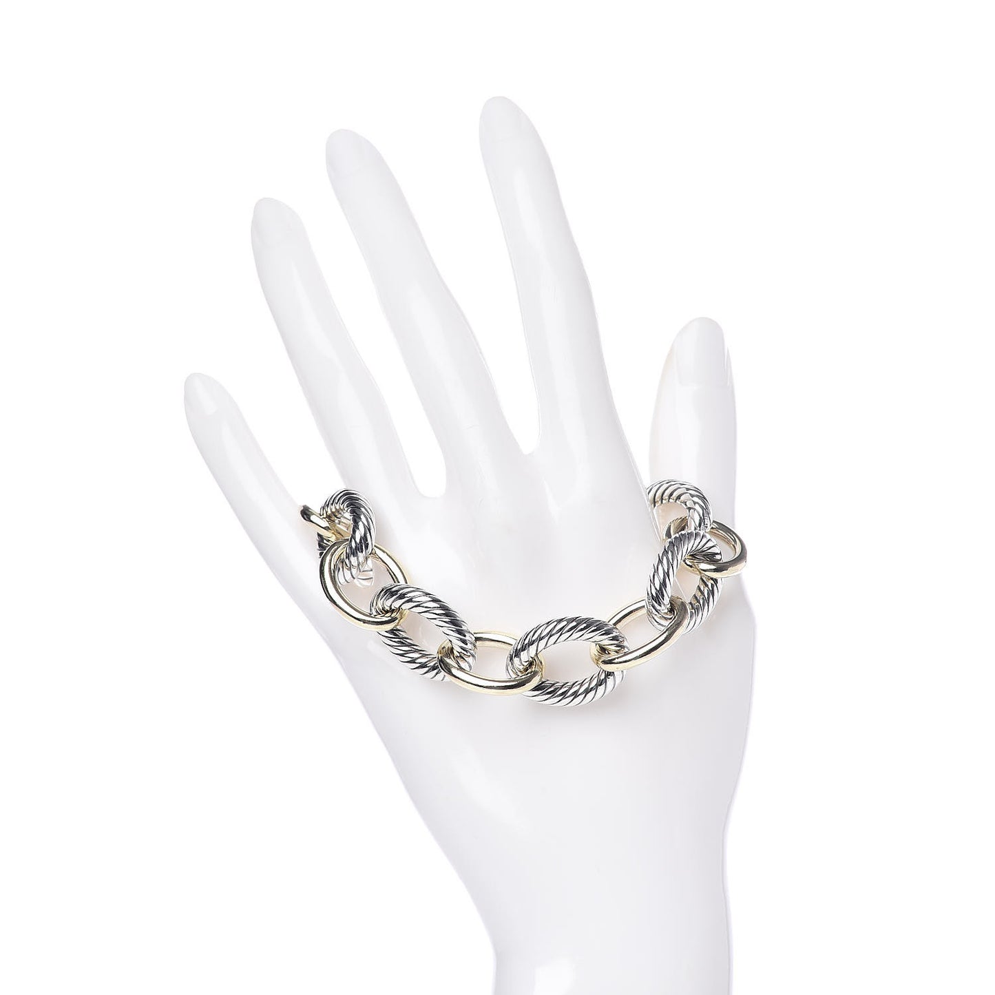 Sterling Silver 18K Yellow Gold 17mm Extra Large Oval Link Bracelet