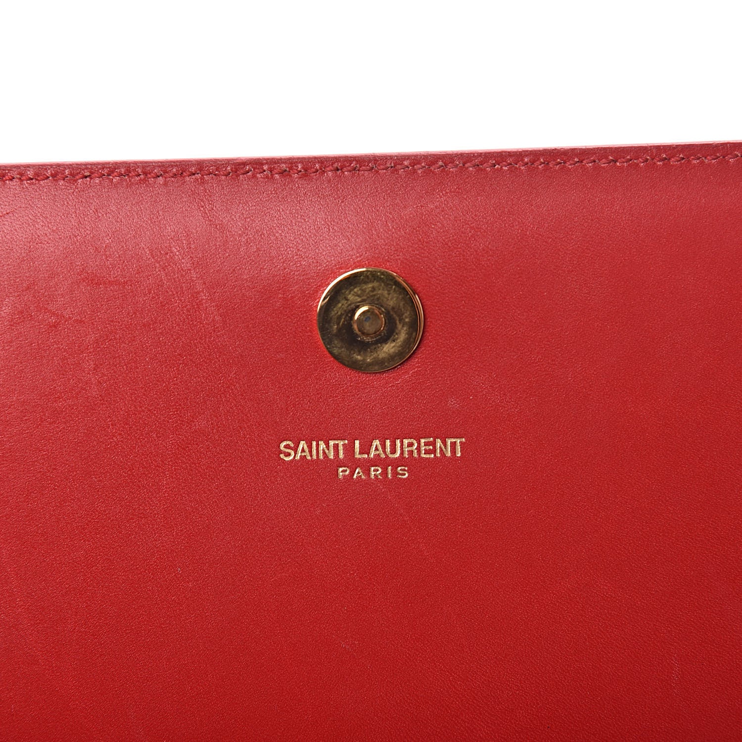 Saint Laurent Calfskin Monogram Cassandre Clutch Rouge Orient 6 of 8