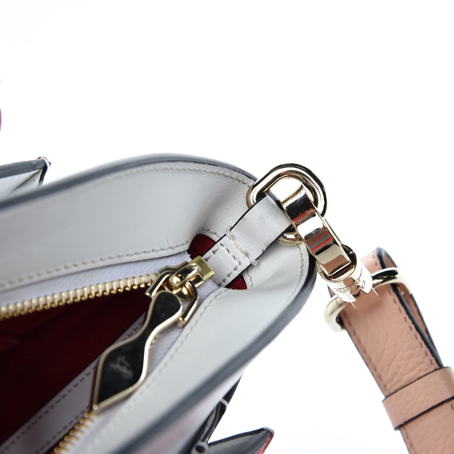 Calfskin Small Eloise Tote Fraise Poudre White