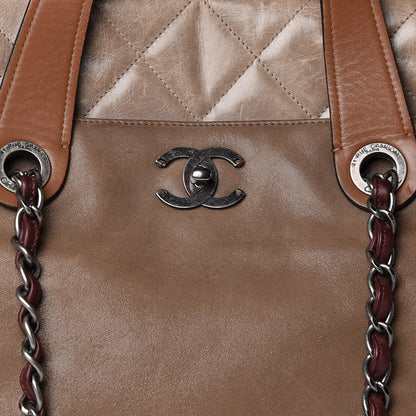 Chanel Iridescent Glazed Calfskin In The Mix Tote Kahki 10 of 14