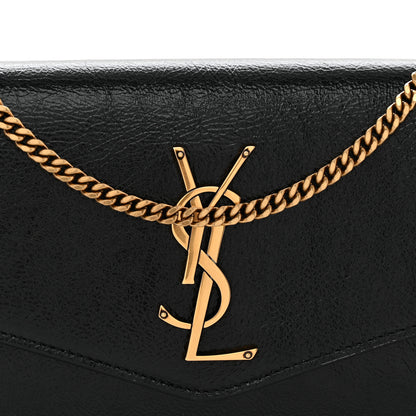 Saint Laurent Crinkled Calfskin Uptown Chain Wallet Black 8 of 11