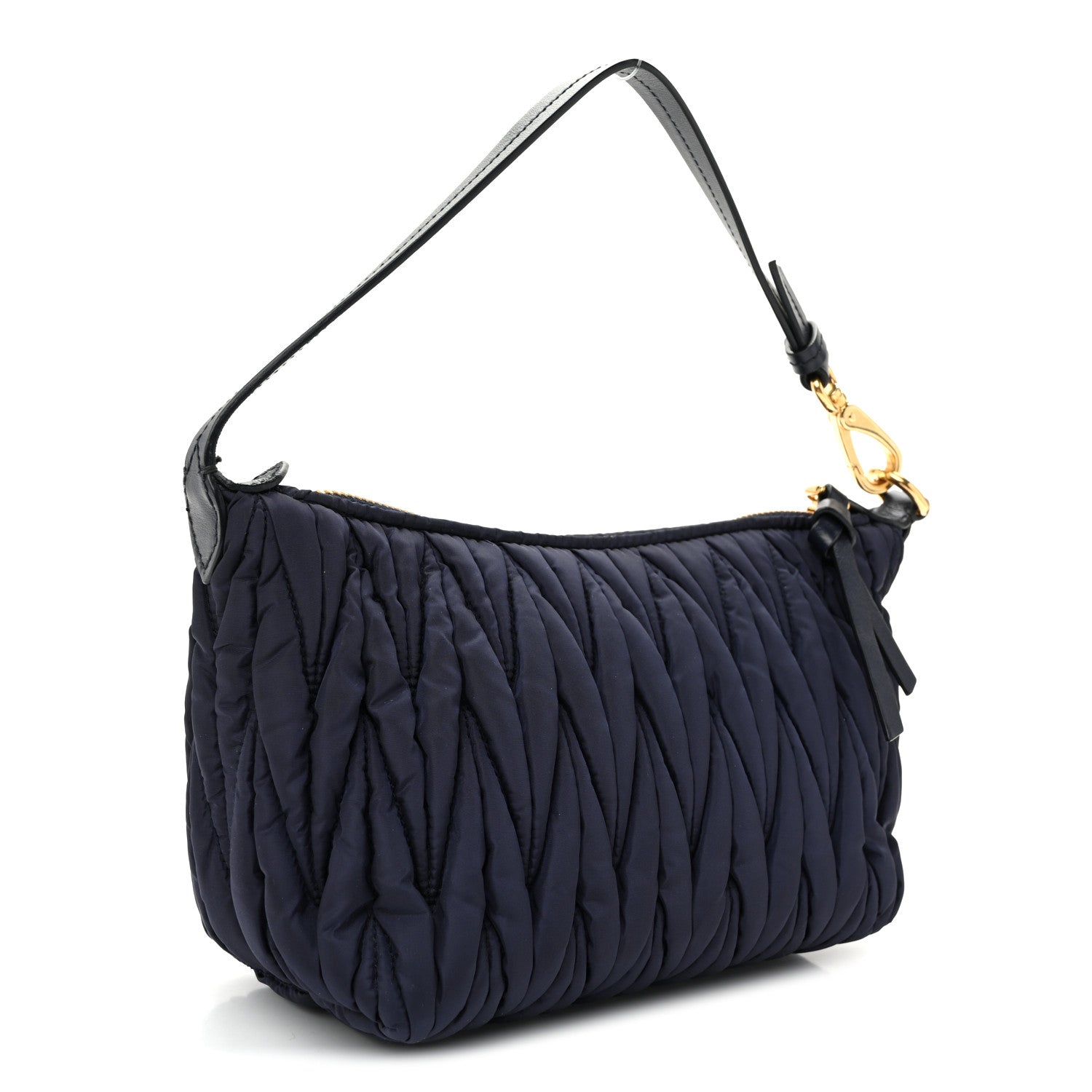 Miu Miu Tessuto Nylon Matelasse Pouch Baltico 3 of 11