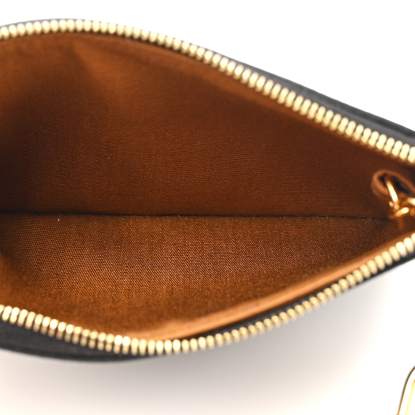 Triomphe Canvas Logo Coin and Card Pouch With Hook Black