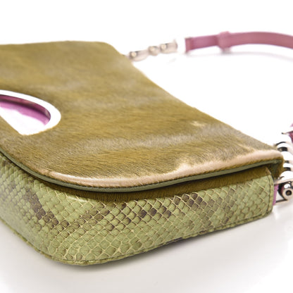 Christian Dior Python Pony Hair Malice Flap Green 9 of 12