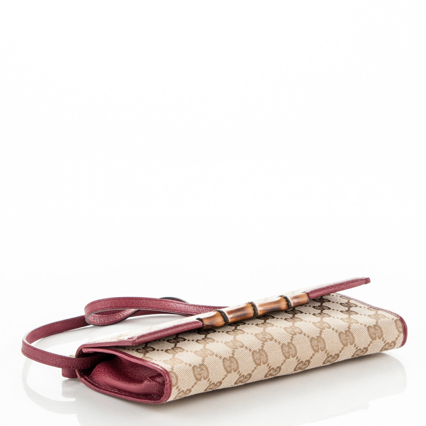 Monogram Bamboo Bar Clutch Red
