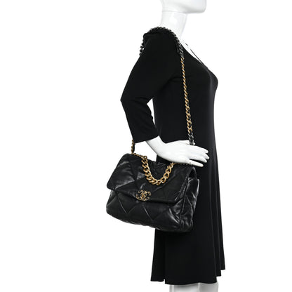 Chanel Lambskin Quilted Large Chanel 19 Flap Black 2 of 11