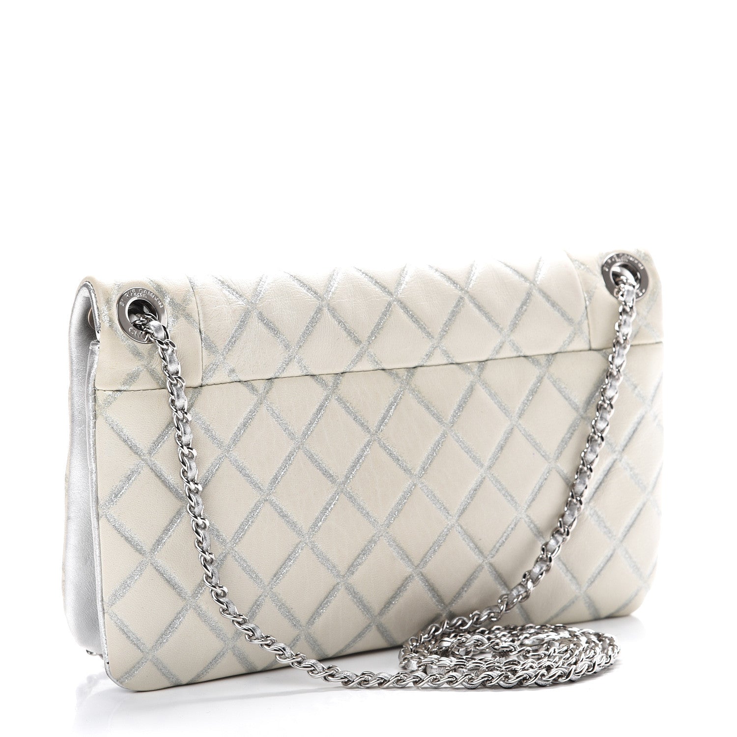 Chanel Lambskin Embossed CC Flap Shoulder Bag White 2 of 13